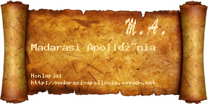 Madarasi Apollónia névjegykártya